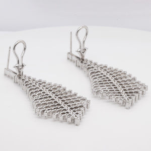 14k White Gold Diamond Sailboat Yacht Sails Dangle Earrings 4.20ctw G VS2 21.3g