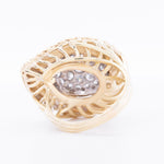 18k Yellow Gold Pave Diamond Woven Paisley Motif Ring 3.50ctw G SI1 sz 6.5