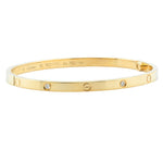 Cartier Love Small 18k Yellow Gold 6 Diamond Bangle Bracelet Size 16 BOX CERT