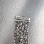 David Yurman Diamond 7 Pave Ball 925 Sterling Silver 16 Row Box Strand Bracelet