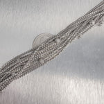 David Yurman Diamond 7 Pave Ball 925 Sterling Silver 16 Row Box Strand Bracelet