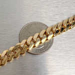 14k Yellow Gold Miami Cuban Link 8.15mm Bracelet 7.00" 36.7g w/ Hidden Box Clasp