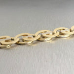 14k White & Yellow Gold Fancy Oval Mariner Link 12mm 2-Tone Bracelet 9.00" 60.4g