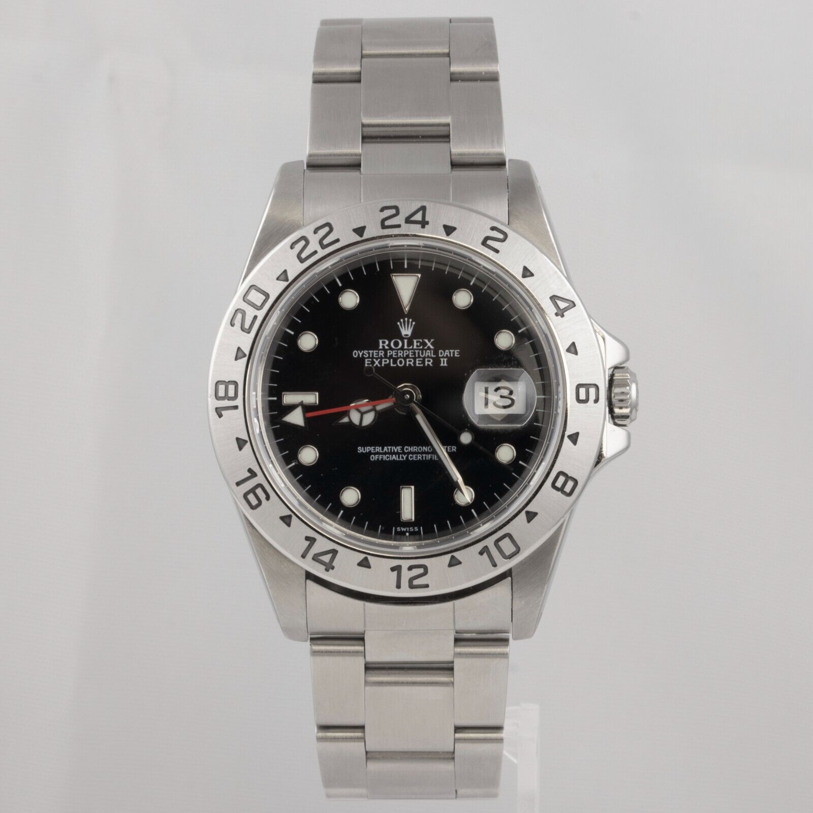 1999 Rolex Explorer II Black Stainless Steel 40mm Watch 16570