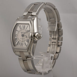 Cartier Roadster LM Stainless Steel Silver Guilloche Date Dial 38mm Watch 2510