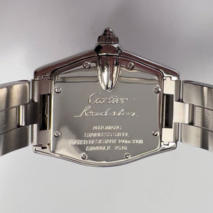 Cartier Roadster LM Stainless Steel Silver Guilloche Date Dial 38mm Watch 2510