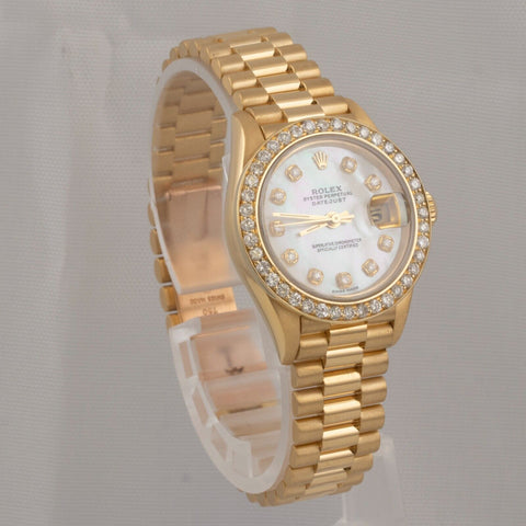 1999 Rolex DateJust President 79178 18k Yellow Gold MOP Dial 26mm Ladies w/ BOX