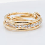 18k Yellow Gold 3 Link Round Diamond Eternity Band 1.15ctw G SI1 Ring Size 6