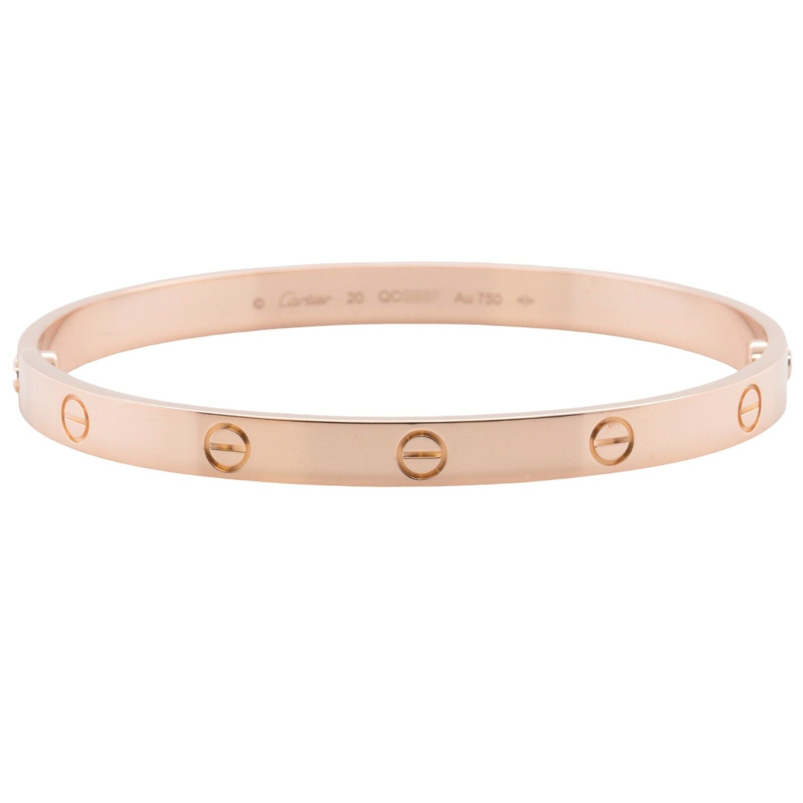 2022 Cartier Love 18k Rose Gold Bangle Bracelet Size 20 BOX & CERTIFICATE