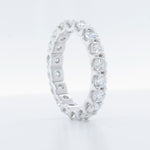 14k White Gold 18 Stone Round Diamond Eternity Band 2.45ctw G-H SI1 Size 6.75