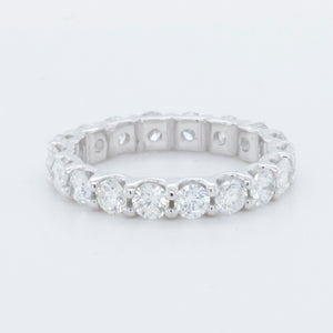 14k White Gold 18 Stone Round Diamond Eternity Band 2.45ctw G-H SI1 Size 6.75