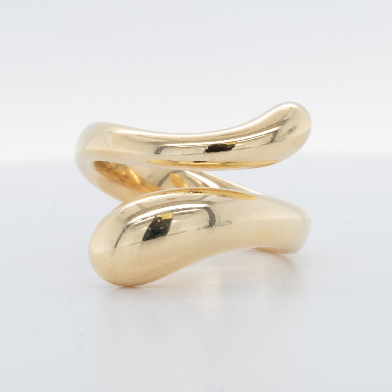 Tiffany & Co. Elsa Peretti 18k Yellow Gold Elongated Teardrop Ring Size 7 SPAIN