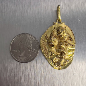 Germano Nino D'Antonio 18k Yellow Gold Pisces Two Fish Medallion Pendant