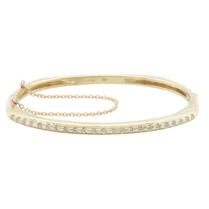 Vintage Fana 18k Yellow Gold Diamond Bangle Bracelet 0.50ctw G VS 25.2g 6.5"