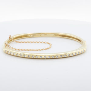 Vintage Fana 18k Yellow Gold Diamond Bangle Bracelet 0.50ctw G VS 25.2g 6.5"