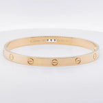 2024 NEW STYLE Cartier Love 18k Yellow Gold Bangle Bracelet Size 19 BAG BOX CERT