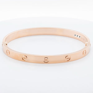 2024 NEW STYLE Cartier Love 18k Rose Gold Bangle Bracelet Size 19 BAG BOX CERT