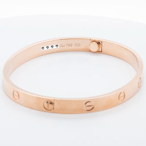 2024 NEW STYLE Cartier Love 18k Rose Gold Bangle Bracelet Size 19 BAG BOX CERT