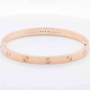 2024 NEW STYLE Cartier Love 18k Rose Gold Bangle Bracelet Size 19 BAG BOX CERT