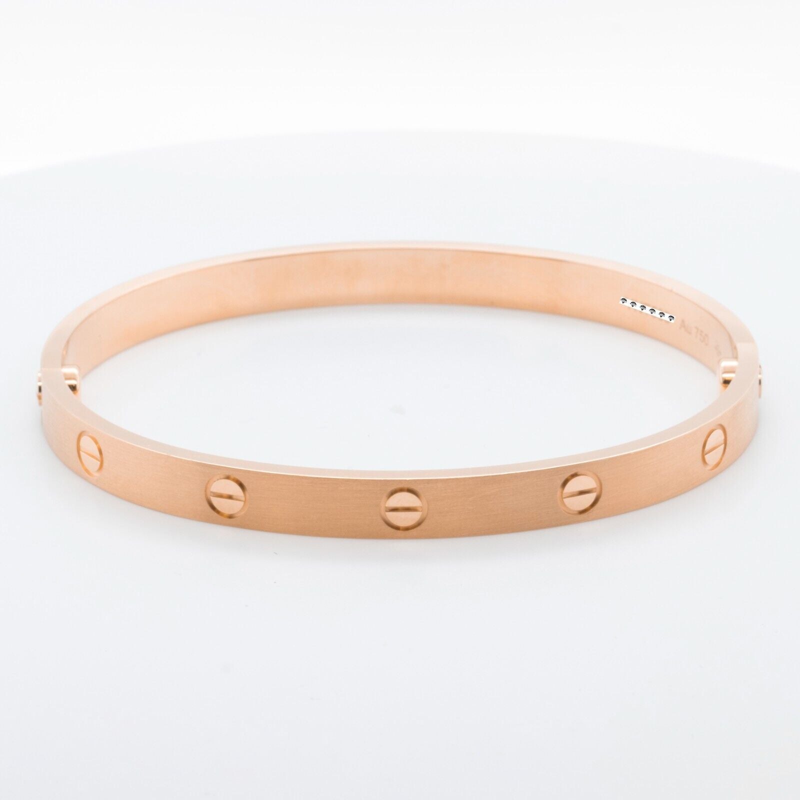 2024 NEW STYLE Cartier Love BRUSHED 18k Rose Gold Bracelet Size 19 BAG BOX CERT