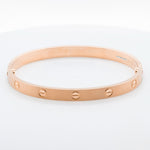 2024 NEW STYLE Cartier Love BRUSHED 18k Rose Gold Bracelet Size 19 BAG BOX CERT