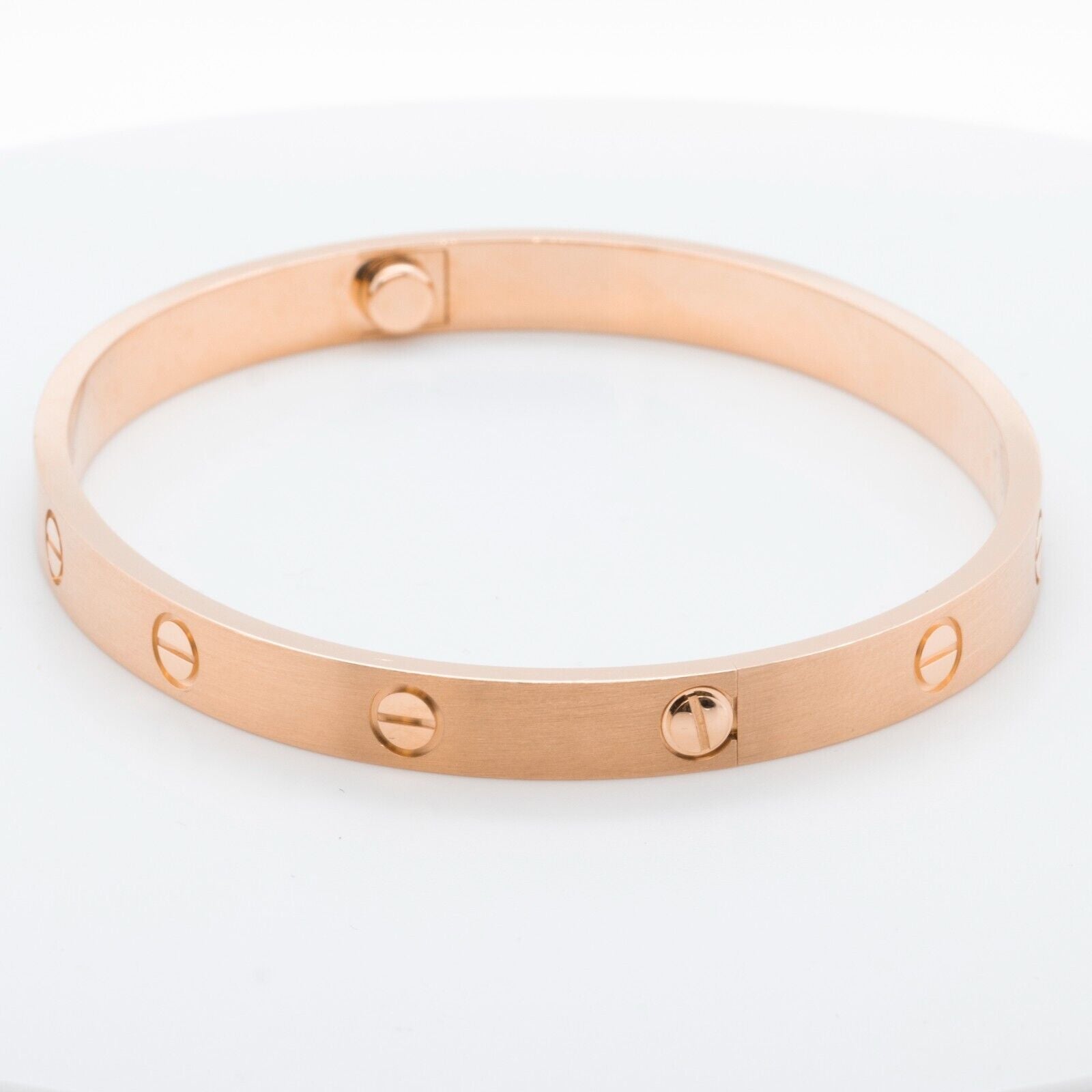 2024 NEW STYLE Cartier Love BRUSHED 18k Rose Gold Bracelet Size 19 BAG BOX CERT