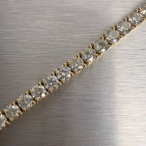 18k Yellow Gold Diamond Tennis Bracelet 10.50ctw H-I VS1-VS2 7.25" 24.1g