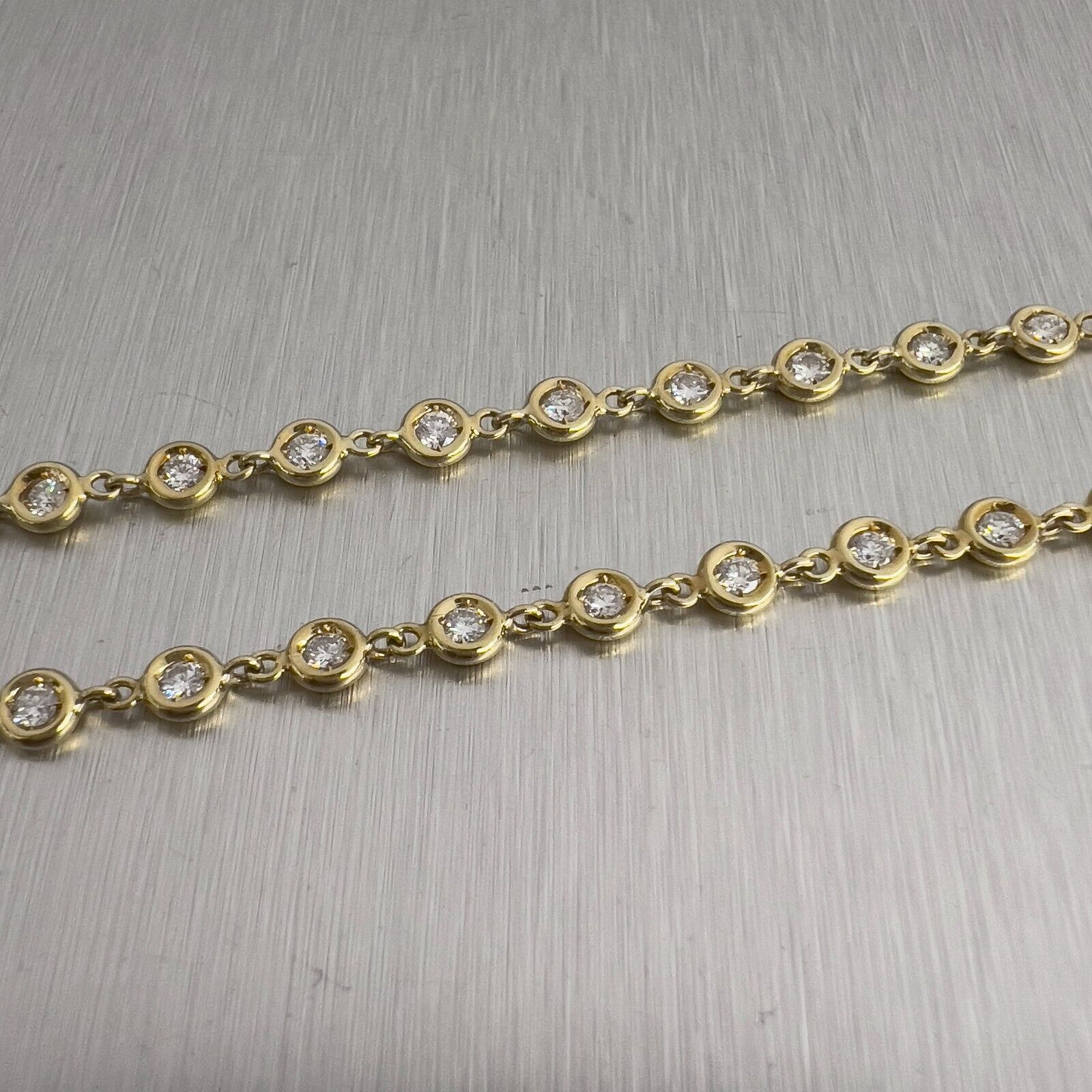 18k Yellow Gold Diamond by the Yard Station Necklace 2.75ctw G VS 15.5" 12.6g