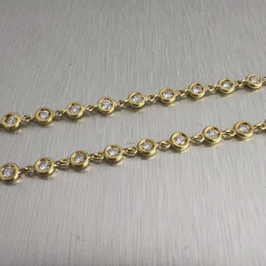 18k Yellow Gold Diamond by the Yard Station Necklace 2.75ctw G VS 15.5" 12.6g