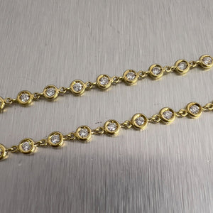 18k Yellow Gold Diamond by the Yard Station Necklace 2.75ctw G VS 15.5" 12.6g