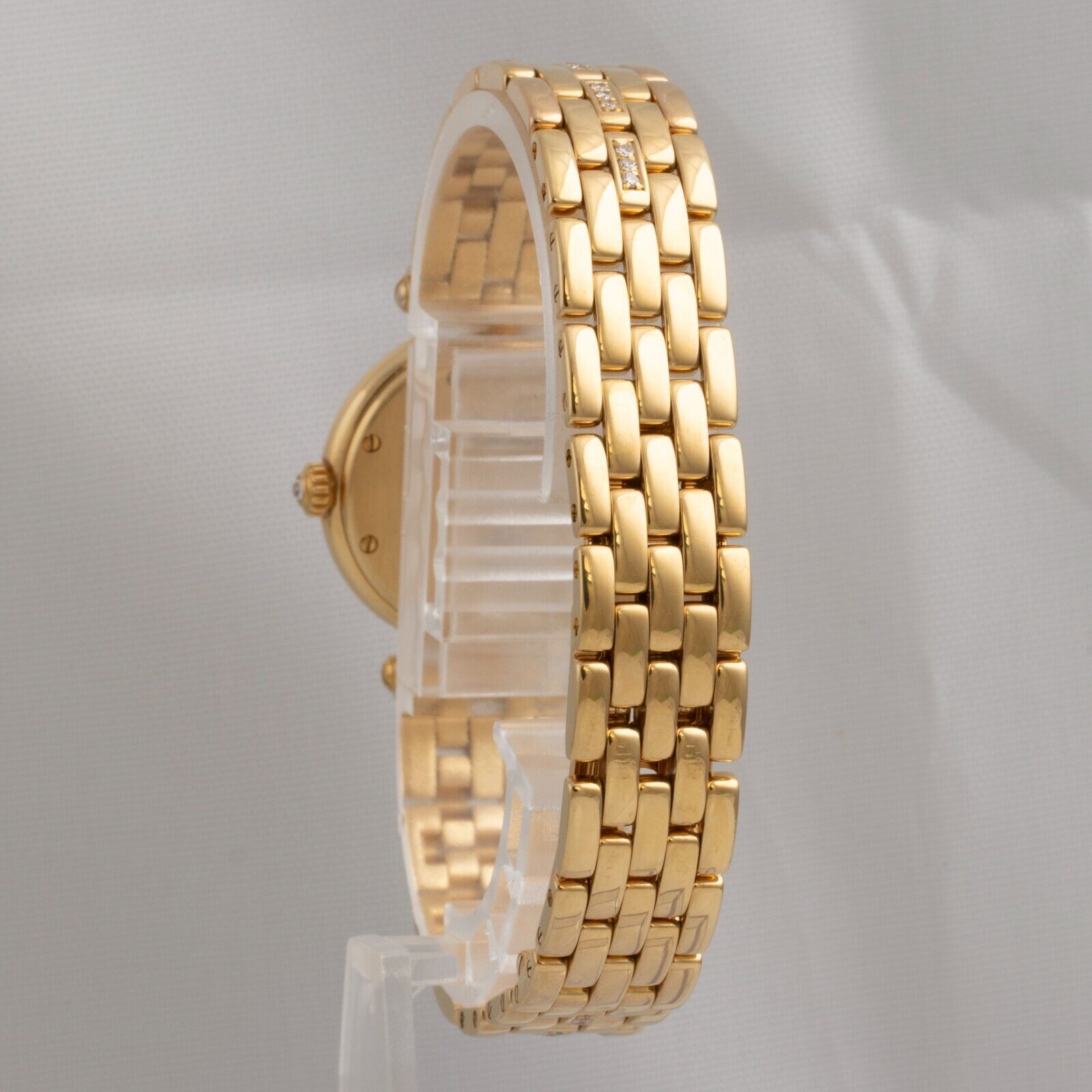 Cartier Panthere Vendome 2275 18k Yellow Gold Diamond White Roman Watch 24mm