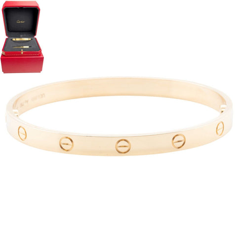 2023 Cartier Love 18k Yellow Gold Bangle Bracelet Size 19 BOX & RECIEPT