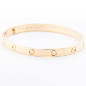 2023 Cartier Love 18k Yellow Gold Bangle Bracelet Size 19 BOX & RECIEPT