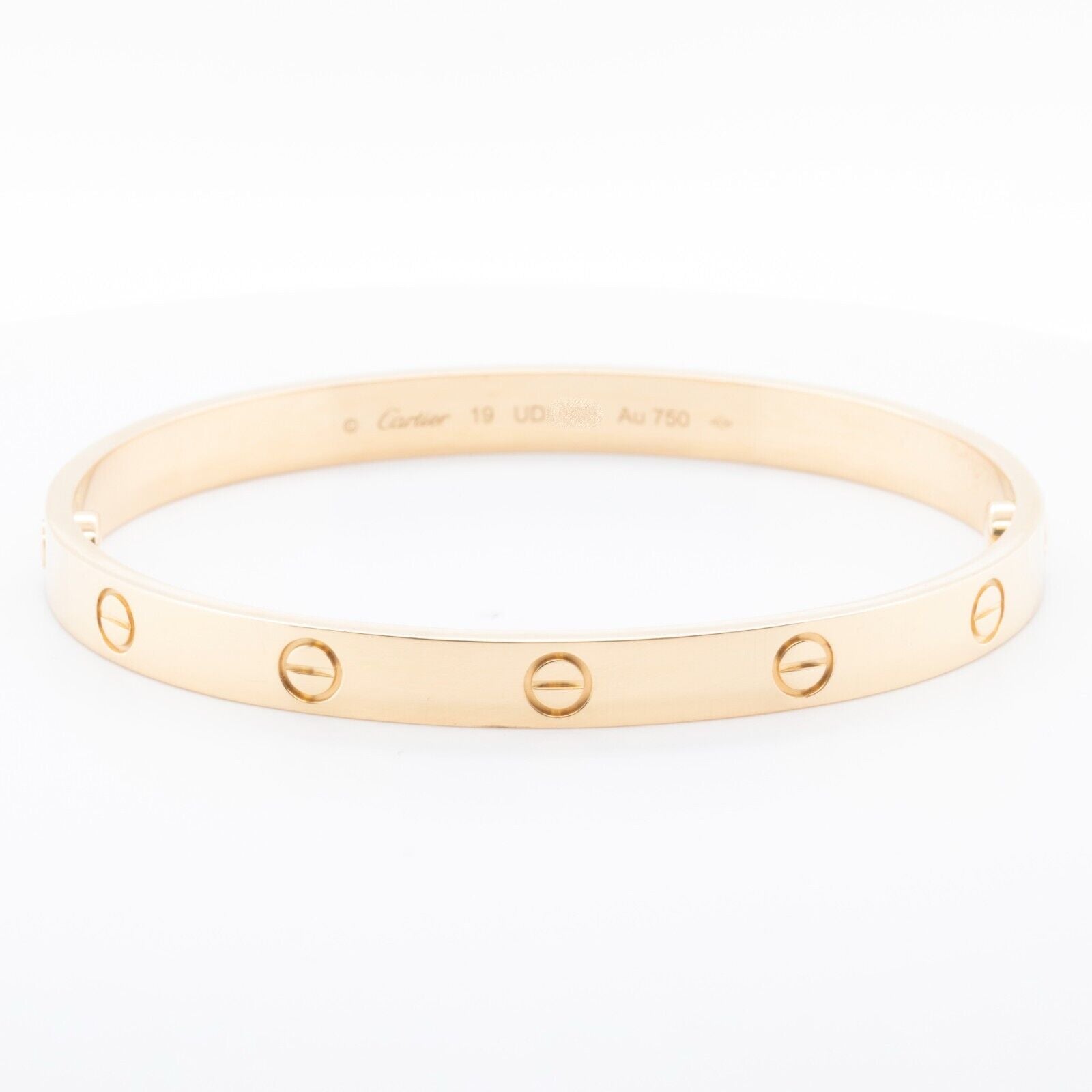 2023 Cartier Love 18k Yellow Gold Bangle Bracelet Size 19 BOX & RECIEPT