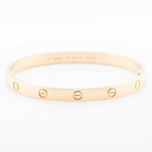 2023 Cartier Love 18k Yellow Gold Bangle Bracelet Size 19 BOX & RECIEPT