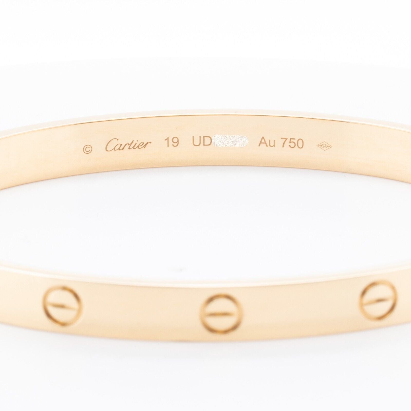 2023 Cartier Love 18k Yellow Gold Bangle Bracelet Size 19 BOX & RECIEPT