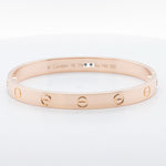 2023 Cartier Love 18k Rose Gold Bangle Bracelet Size 16 GIFT BAG BOX CERT