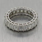 Modern Platinum 5.47ctw Emerald Cut Diamond Eternity Band Ring