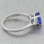 Vintage Estate Platinum 1.90ctw Tanzanite & Diamond Ring