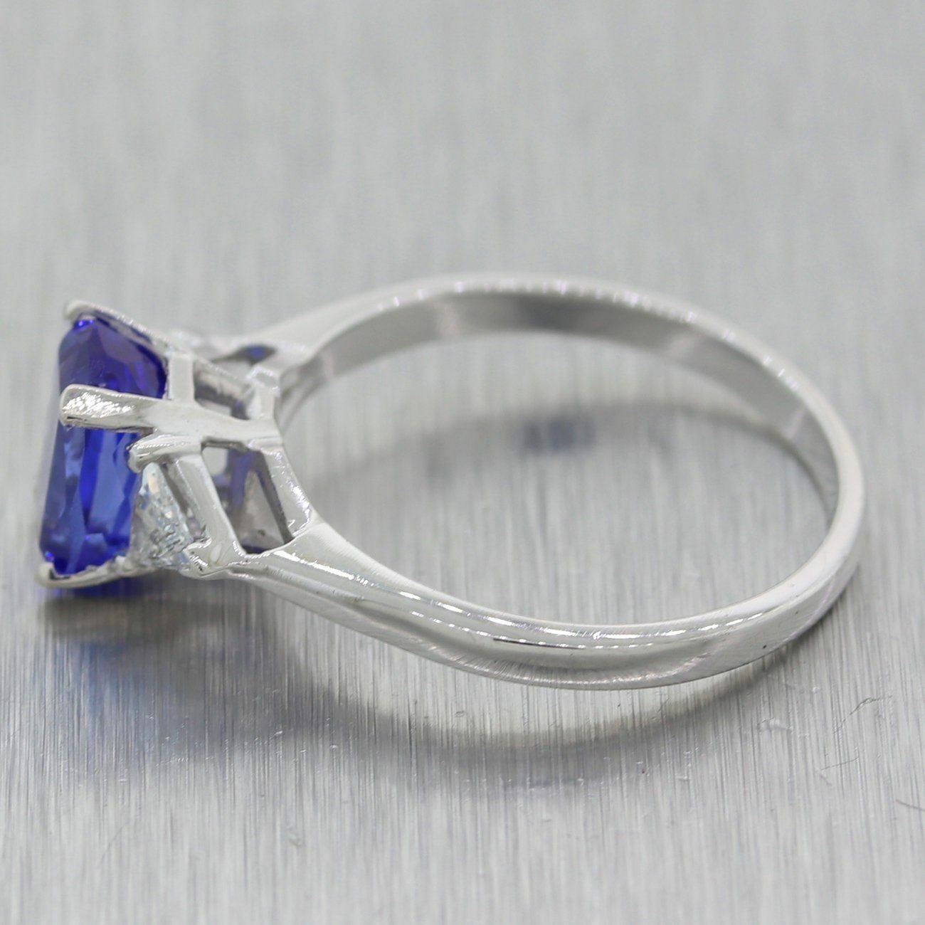 Vintage Estate Platinum 1.90ctw Tanzanite & Diamond Ring