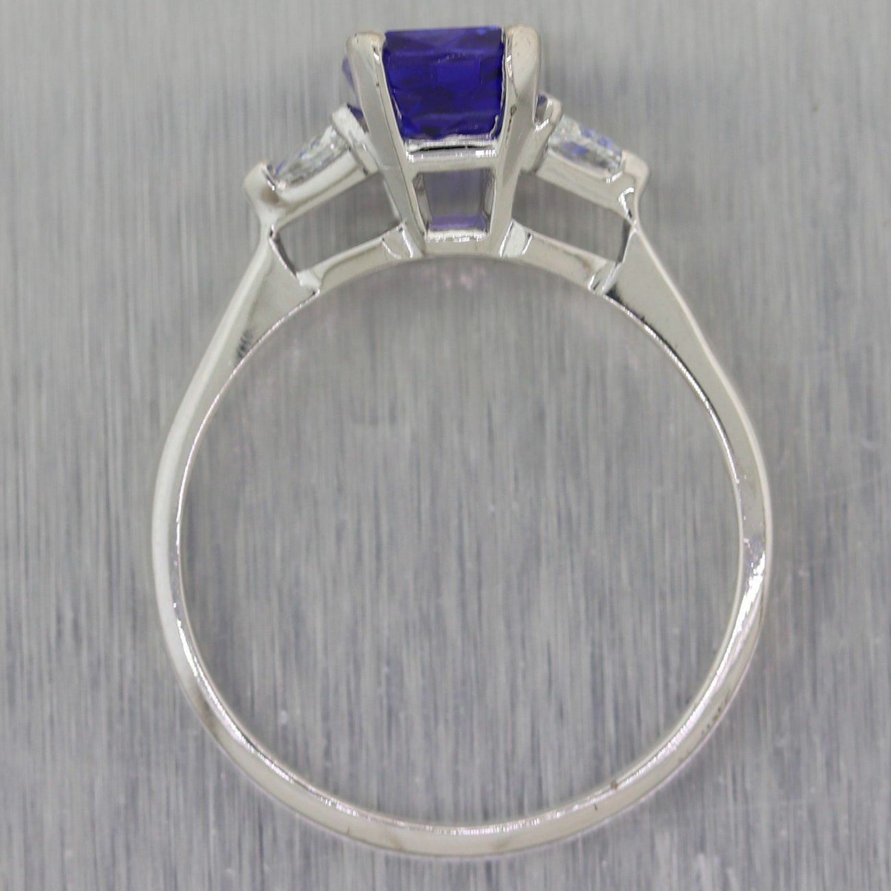 Vintage Estate Platinum 1.90ctw Tanzanite & Diamond Ring