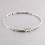 14k White Gold Hinged Halfway Diamond Bangle Bracelet  1.93ctw 10.3g