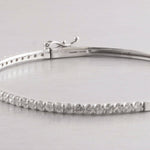 14k White Gold Hinged Halfway Diamond Bangle Bracelet  1.93ctw 10.3g