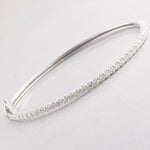 14k White Gold Hinged Halfway Diamond Bangle Bracelet  1.93ctw 10.3g