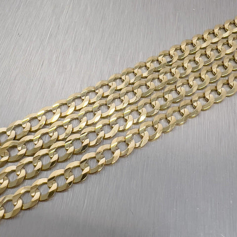 14k Yellow Gold Flat Cuban Curb Link 5.60mm Chain Necklace 24" 20.2g ITALY