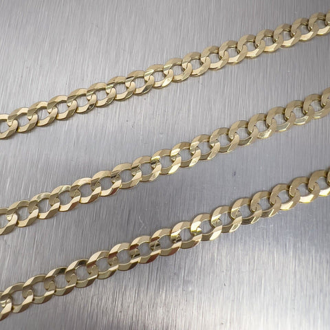 14k Yellow Gold Flat Cuban Curb Link 5.60mm Chain Necklace 24" 20.2g ITALY