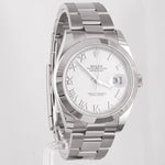 2020 Rolex Datejust White Roman Smooth Stainless 41mm Watch R. 126300 BOX & CARD