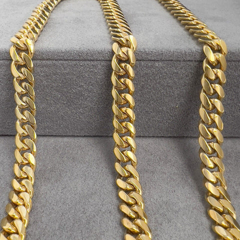 14k Yellow Gold Miami Cuban Link 8.00mm Chain Necklace 22.5" 98.3g HEAVY