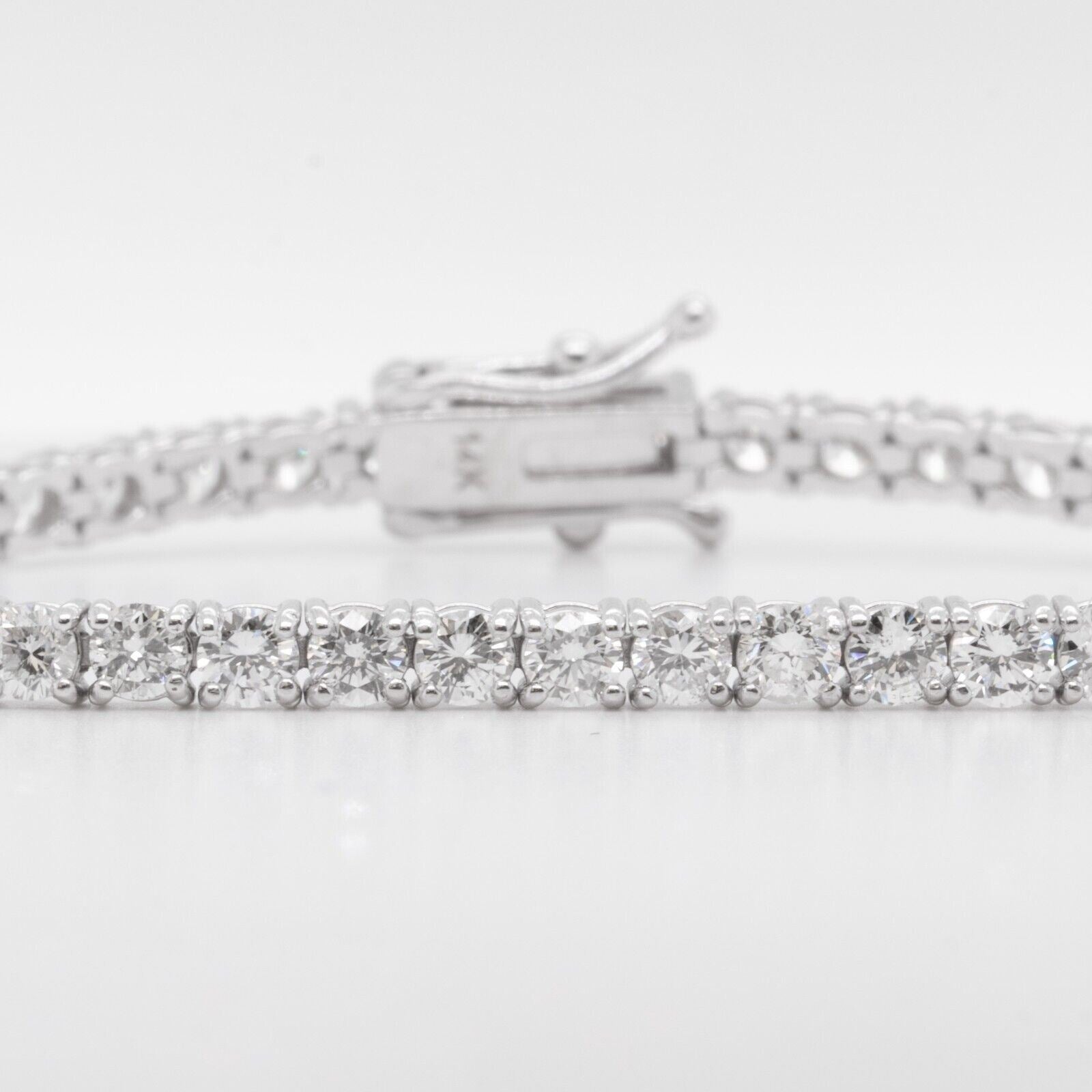 14k White Gold Diamond 53 Stone Tennis Bracelet 5.63ctw G SI1 7.00"