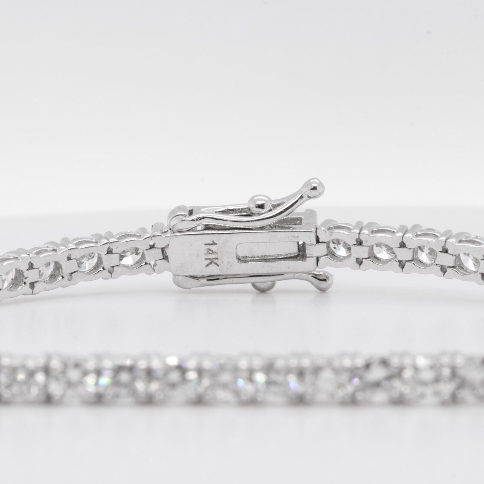 14k White Gold Diamond 53 Stone Tennis Bracelet 5.63ctw G SI1 7.00"